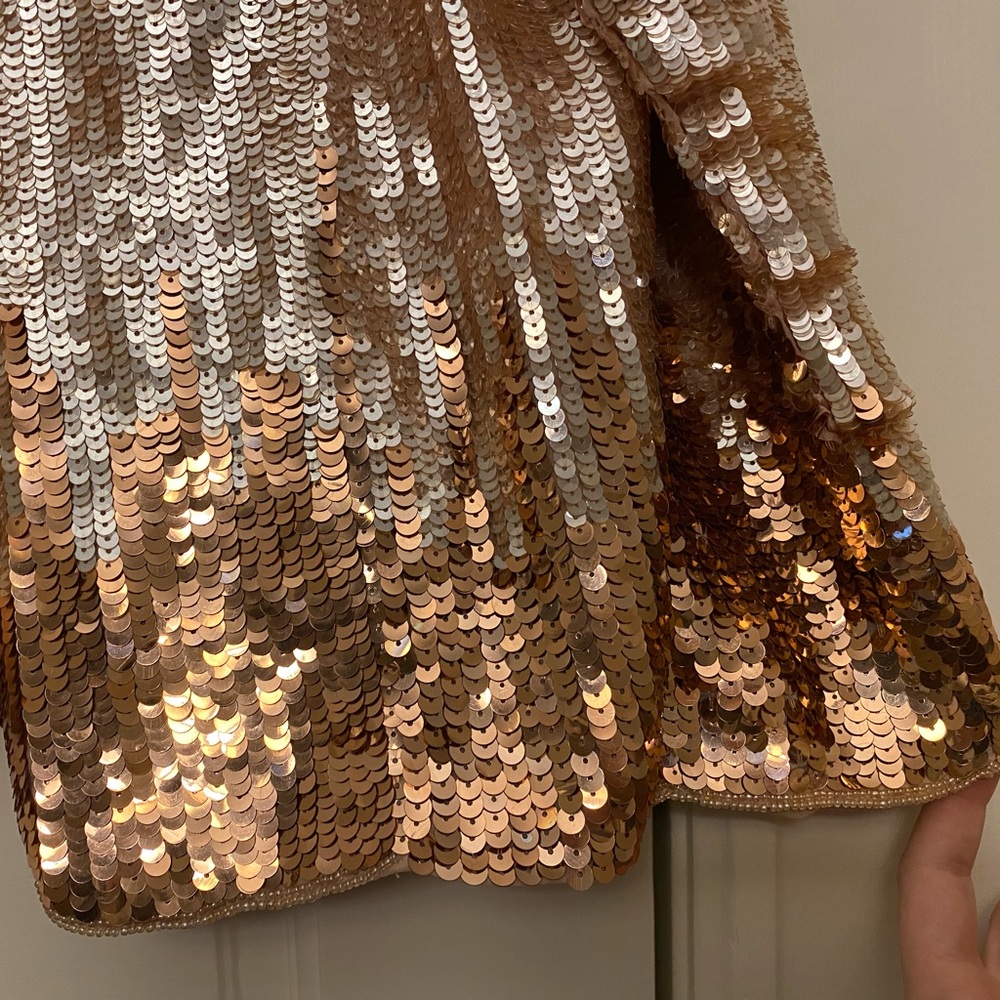 Parker Rose Gold Ombr Sequin Jacket View 4
